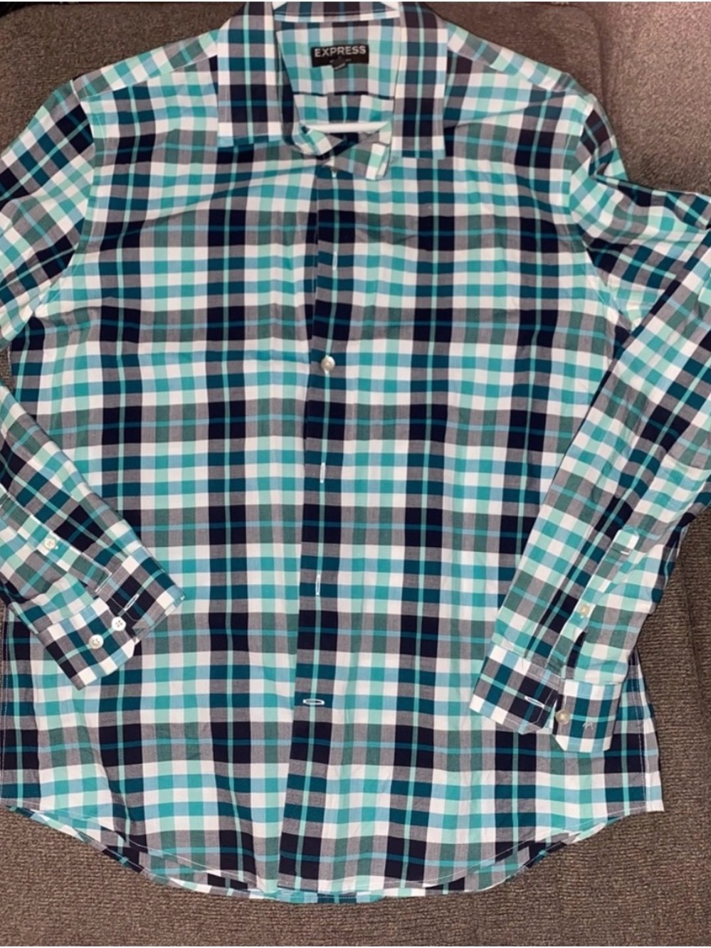 Men’s EXPRESS button-down button-up plaid shirt